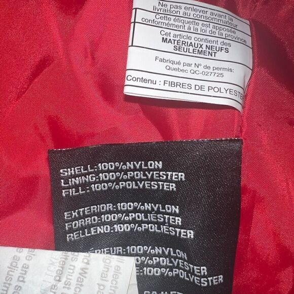 GUESS Womens High-Shine Hooded Puffer Coat Hooded Hot Orange Medium NWOT - Picture 8 of 9